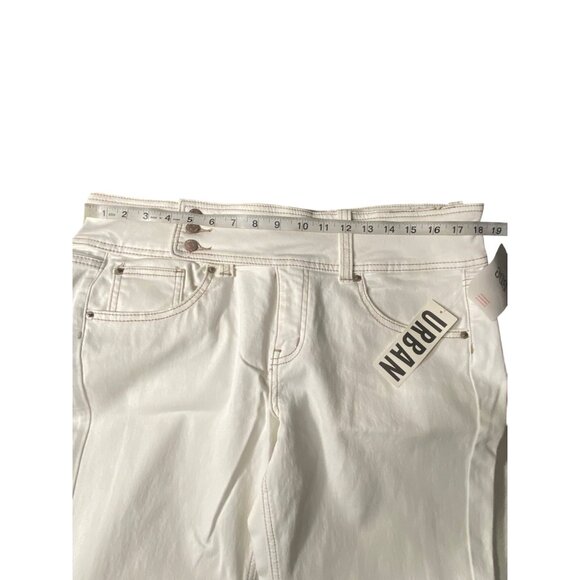 BDG Y2K Urban Outfitters Womens High-Rise  Belted Bootcut 32” Waist Jeans  White - Picture 6 of 10